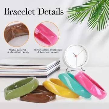 CUHBIV Colorful Chunky Bangle Bracelets for Women