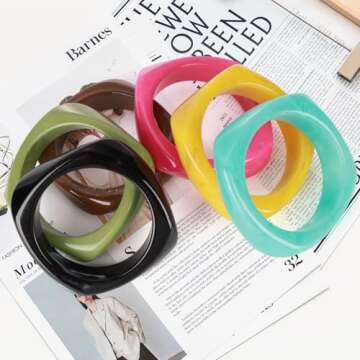 CUHBIV Colorful Chunky Bangle Bracelets for Women