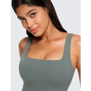CRZ YOGA Butterluxe Square Neck Sports Bra - Soft, Stylish, Supportive
