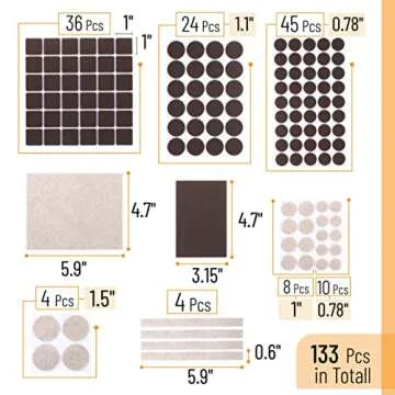 Mr. Pen Felt Furniture Pads - 133 Pcs, Chair Leg Protectors for Hardwood Floors