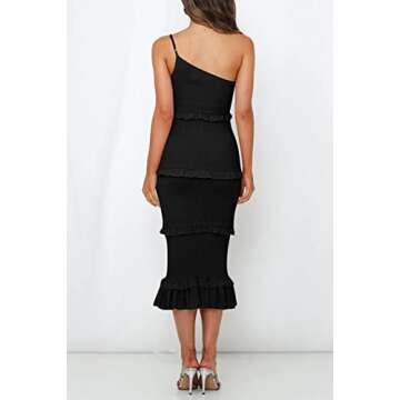 PRETTYGARDEN Women's One Shoulder Floral Summer Dress