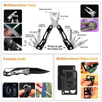 Survival Kit, Emergency Survival Gear First Aid Kit Molle System Compatible Outdoor Survival Gear,Emergency Kits with Trauma Bag for Camping Boat Hunting Hiking and Adventures, for Men