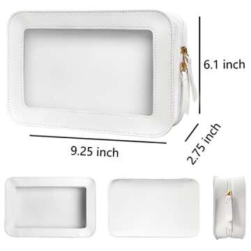 LETGO Clear Makeup Bags, TSA Approved Toiletry Bag with Zipper, Clear Makeup Organizer Fit Carry-on ...