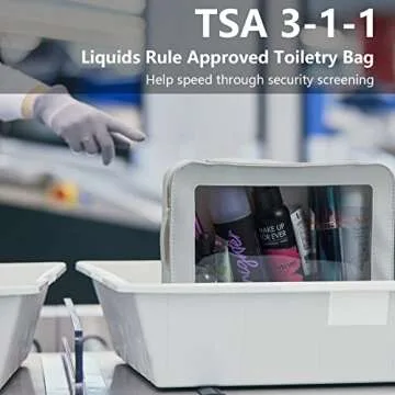 LETGO Clear Makeup Bag TSA Approved Essential Travel Companion