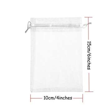 100PCS Sheer Organza Bags 4X6 for Weddings and Party Favors