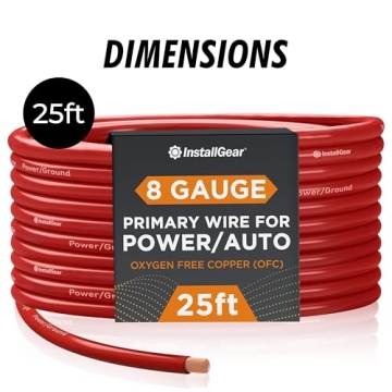 Quality InstallGear 8 Gauge Power Ground Wire Set 50ft