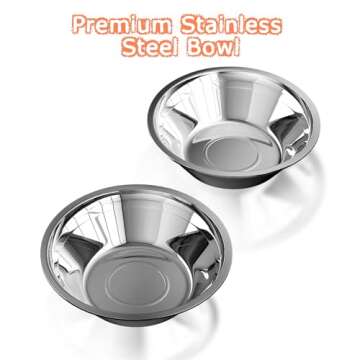 Joyfast Dog Bowls, Cat and Dog Water and Food Dishes Mat Set Stainless Steel Bowls with Non-Slips Resin Station, Catch Water, Food Mess, Pet Feeder Bowls for Puppy Small Medium Dogs & Cats, Pink