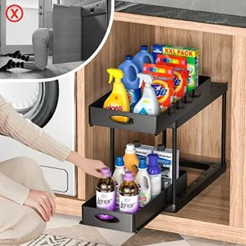 Avaspot Double Sliding Under Sink Cabinet Organizer
