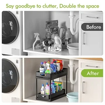 Avaspot Double Sliding Under Sink Cabinet Organizer