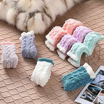 Passionbility Fuzzy Socks for Women - 7 Pairs Fluffy Socks Women, Cozy Socks for Women Slipper Socks...