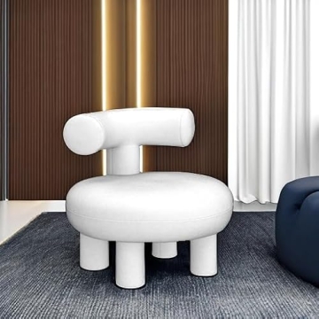 LUGSHIREE Modern Accent Boucle Chair,Upholstered Tufted Creative Furniture Sofa Couch Lounge Reading Chair for Living Room Home Decorative