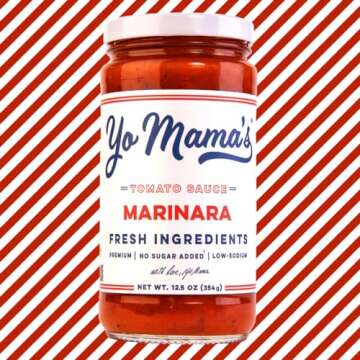 Yo Mama's Foods Keto Marinara Pasta Sauce - (3) 12.5 Ounce Jars - No Sugar Added, Low Carb, Low Sodi...