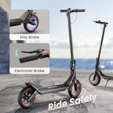iScooter i8L Electric Scooter for Adult, 18 Miles Long Range, 18 Mph Top Speed, 350W Motor, Commuting Electric Scooter with Cruise Control, Double Braking Systems Escooter for Adults and Teens
