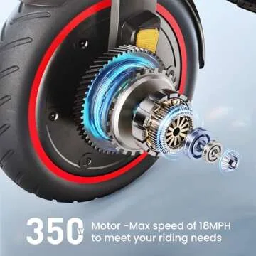 iScooter i8L Electric Scooter for Adult, 18 Miles Long Range, 18 Mph Top Speed, 350W Motor, Commuting Electric Scooter with Cruise Control, Double Braking Systems Escooter for Adults and Teens