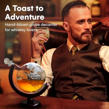Elegant Whiskey Globe Decanter Set - Handblown Perfection