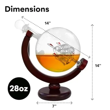 Elegant Whiskey Globe Decanter Set - Handblown Perfection