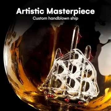 Elegant Whiskey Globe Decanter Set - Handblown Perfection