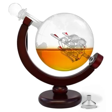 Elegant Whiskey Globe Decanter Set - Handblown Perfection