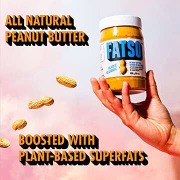 FATSO Classic Natural Peanut Butter - Vegan Nut Butter Spread w/Plant-based Seeds & Superfats - Keto...