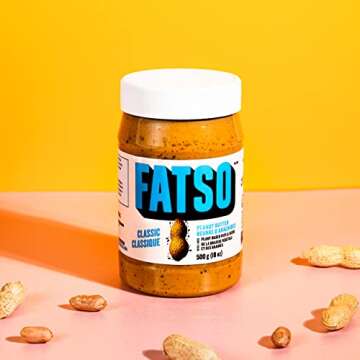 FATSO Classic Natural Peanut Butter - Vegan Nut Butter Spread w/Plant-based Seeds & Superfats - Keto-friendly, Gluten-free & Sugar-free Protein Butter - (16oz Jar)