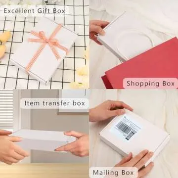 BIOBROWN 7x5x1" 50 Pack Corrugated Cardboard Boxes Small Shipping Box for Packaging Small Business Mailer Mailing White