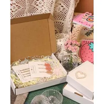 BIOBROWN 7x5x1" 50 Pack Corrugated Cardboard Boxes Small Shipping Box for Packaging Small Business Mailer Mailing White