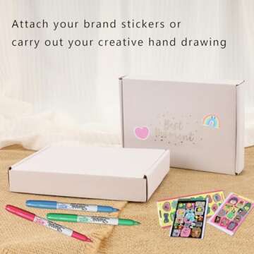 BIOBROWN 7x5x1" 50 Pack Corrugated Cardboard Boxes Small Shipping Box for Packaging Small Business Mailer Mailing White