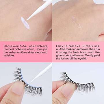 Eyelash Glue,Lash Glue,Strong Hold Eye Lash Glue,Latex-Free Safe on Skin,Waterproof White Lashes Glue 176 Ounce,Suitable for Sensitive Eyes