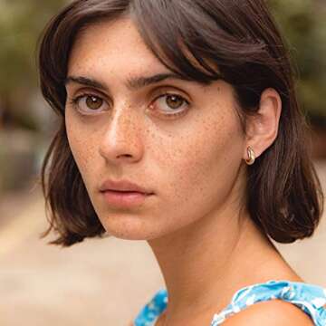 MEVECCO Gold Starburst Huggie Hoop Earrings 18K Gold Plated Chunky Dainty Ear Cute Small Sleeper Cel...