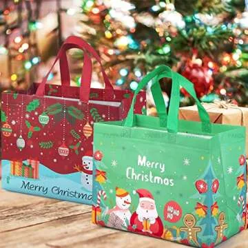 PARSUP 8PCS Christmas Gift Bags - Festive and Sturdy