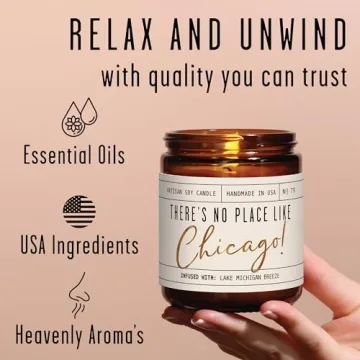 Chicago Candle Gifts for Home - Clean & Eco-Friendly