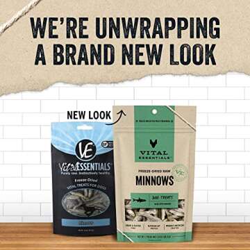 Vital Essentials Freeze Dried Raw Single Ingredient Dog Treats, Minnows, 1 oz | Premium Quality High Protein Training Treats | Grain Free, Gluten Free, Filler Free