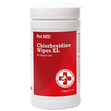 Pet MD XL Topical Wipes with Aloe for Dogs and Cats - Topical Wipes for Cleansing of Skin and Coat f...