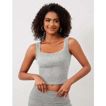 Elegant Livtany Women's Knit Ribbed Lace Cami Top - Perfect Fit for Any Occasion!