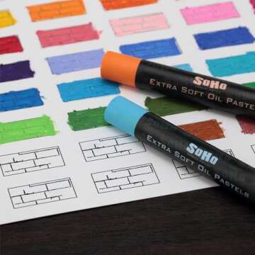 SoHo Urban Artist Oil Pastels Set of 72 - Extra Soft, Vibrant, Ideal for Artists