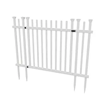 3.5ft H x 5ft W (1 Gate) No Dig Zippity Burbank Gate Kit, White Vinyl Picket Yard Fence Gate with Hardware Included for Burbank Fence Kit, Outdoor Patio and Backyard Gate, ZP19071