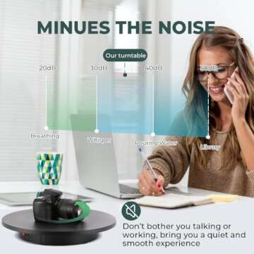 Flyrivergo Photography Turntable 16.5inch/220lb Motorized Rotating Display Stand 360 Degree with Remote Control Electric Turntable for Photo or Video, 3D Scanning