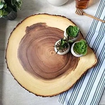 Lipper Acacia Wood Lazy Susan - Rustic Elegance