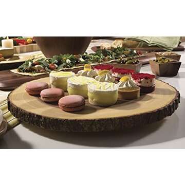 Lipper Acacia Wood Lazy Susan - Rustic Elegance