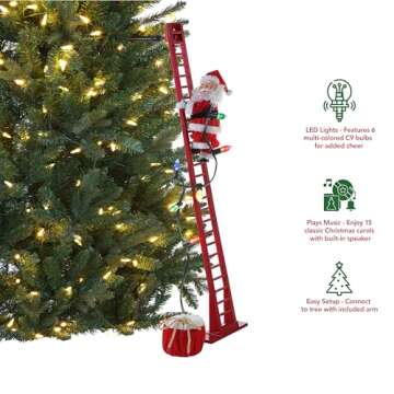Mr. Christmas Super Climber Musical Animated Indoor, Plastic, Christmas Decoration, 42 Inches, White...