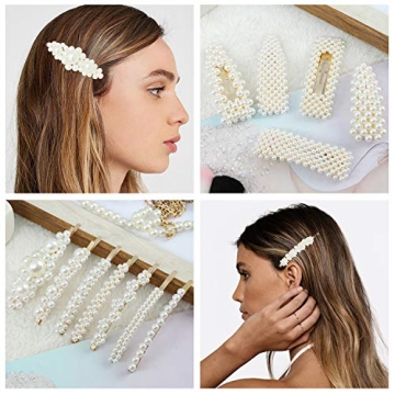 Laxizar 18 Pcs Pearl Hair Clips - Stylish Hair Accessories