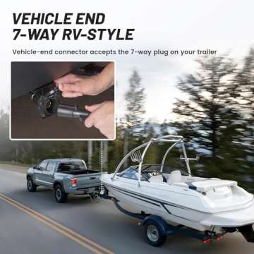 MECMO 7-Pin RV Blade Trailer Wiring Harness Connector, Truck Vehicle Side Female End 7 Way Trailer Plug Socket Splice-in Replacement 7 Prong Heavy Duty for Trailer Tow Hitch RV Truck Pickup, 6-24V