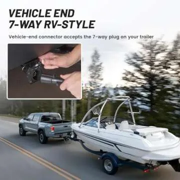 MECMO 7-Pin RV Blade Trailer Wiring Harness Connector, Truck Vehicle Side Female End 7 Way Trailer Plug Socket Splice-in Replacement 7 Prong Heavy Duty for Trailer Tow Hitch RV Truck Pickup, 6-24V