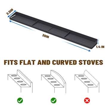 KILOW Kitchen Stove Top Shelf, Magnetic Installation Stovetop Oven Organization Shelf, 30 Inch Silic...