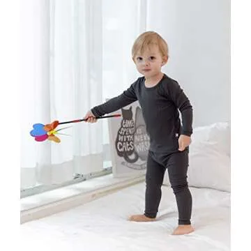 AVAUMA Baby Boys Girls Pajama Set Kids Toddler Snug fit Ribbed Sleepwear pjs for Daily Life Style (M/Charcoal(L))