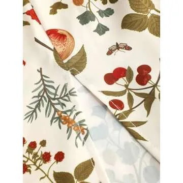 CIDER Plus Size Midi Dress Summer Fruit Patterned Square Neck Puff Sleeve Boho Vacation Casual Midi Dress for Curvy Women Ivory