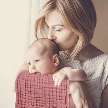 Looxii Muslin Burp Cloths 100% Cotton Muslin Cloths Large 20''x10'' Extra Soft and Absorbent 6 Pack Baby Burping Cloth for Boys and Girls (Bean Paste)