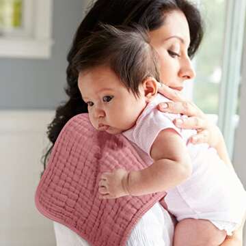 Looxii Muslin Burp Cloths 100% Cotton Muslin Cloths Large 20''x10'' Extra Soft and Absorbent 6 Pack Baby Burping Cloth for Boys and Girls (Bean Paste)