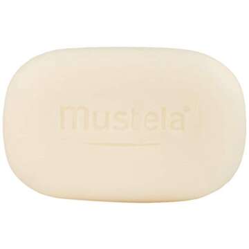 Mustela Baby Gentle Soap - Bar Soap for Dry Skin - with Natural Avocado, Cold Cream, Beeswax & Shea Butter - 3.52 oz. - 2-Pack