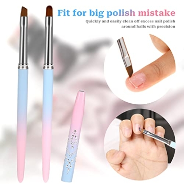 Sliverdew 2Pcs Nail Art Clean Up Brush Set for Flawless Nails